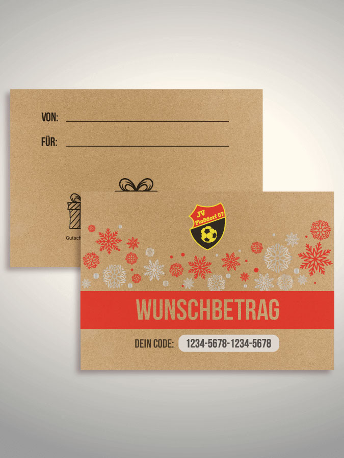Weihnachtsgutschein per Versand (Kraftpapier)