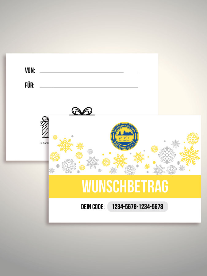 Weihnachtsgutschein per Versand (Weiß)