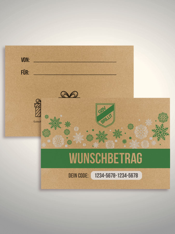 Weihnachtsgutschein per Versand (Kraftpapier)