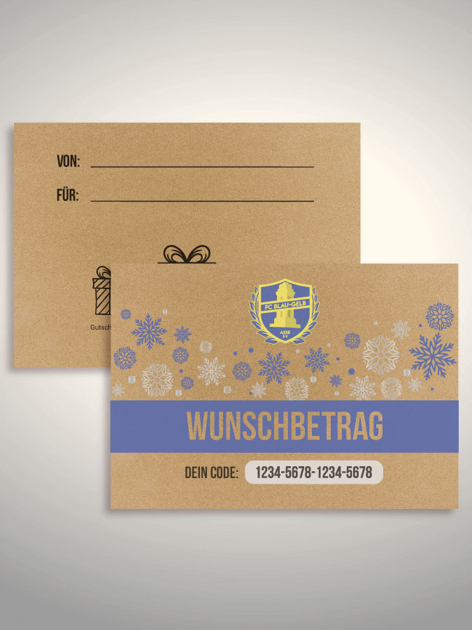 Weihnachtsgutschein per Versand (Kraftpapier)
