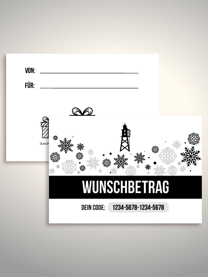 Weihnachtsgutschein per Versand (Weiß)