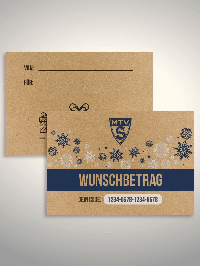 Weihnachtsgutschein per Versand (Kraftpapier)