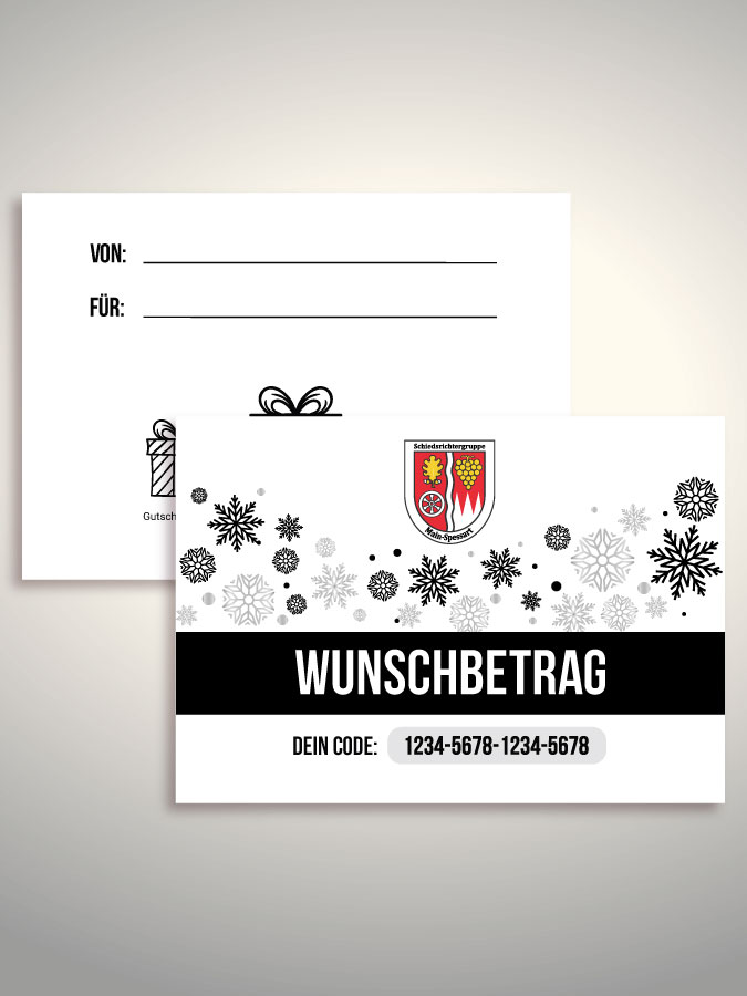 Weihnachtsgutschein per Versand (Weiß)