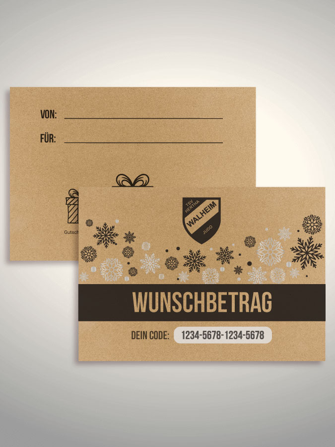 Weihnachtsgutschein per Versand (Kraftpapier)