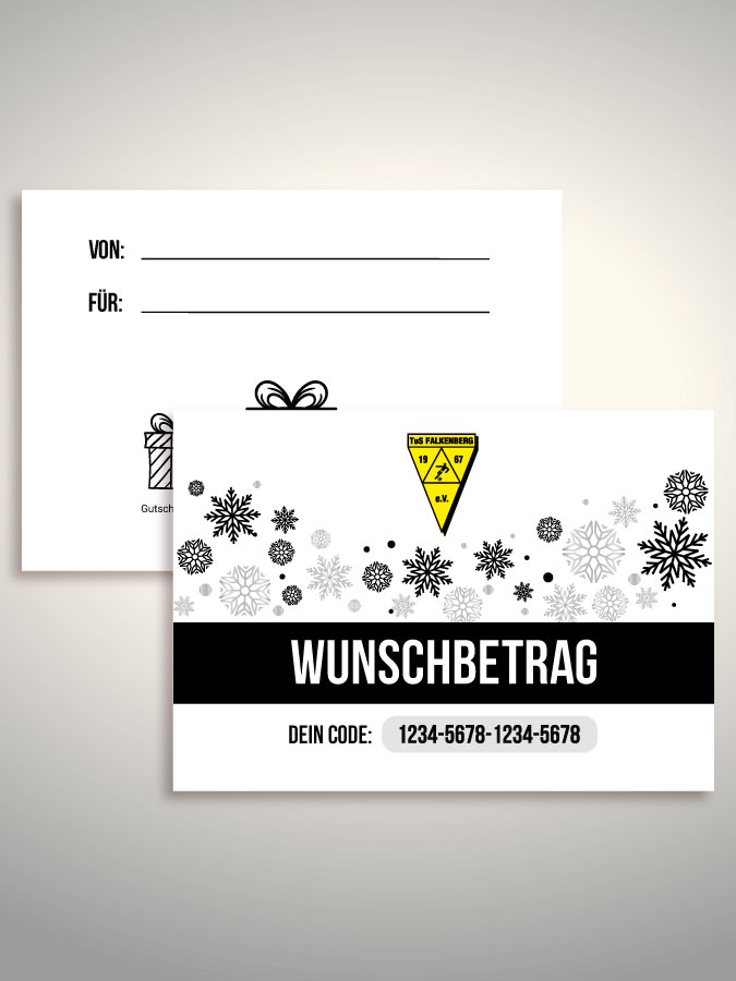 Weihnachtsgutschein per Versand (Weiß)