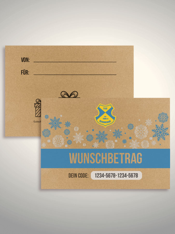 Weihnachtsgutschein per Versand (Kraftpapier)