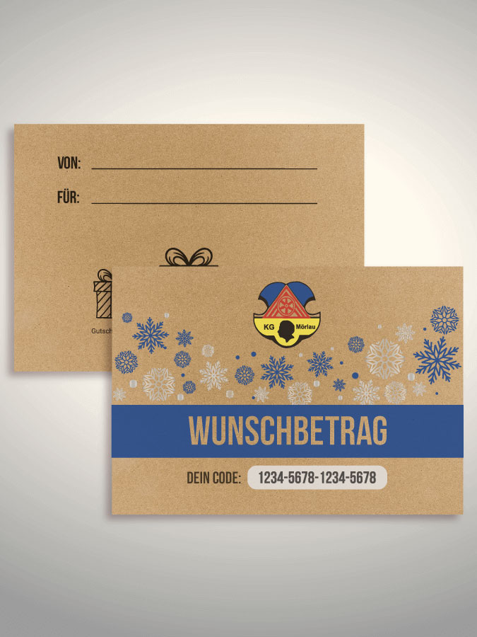 Weihnachtsgutschein per Versand (Kraftpapier)