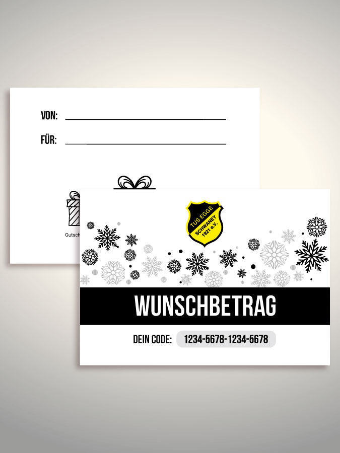 Weihnachtsgutschein per Versand (Weiß)