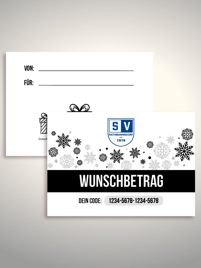 Weihnachtsgutschein per Versand (Weiß)