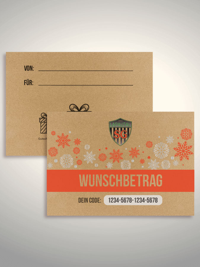 Weihnachtsgutschein per Versand (Kraftpapier)
