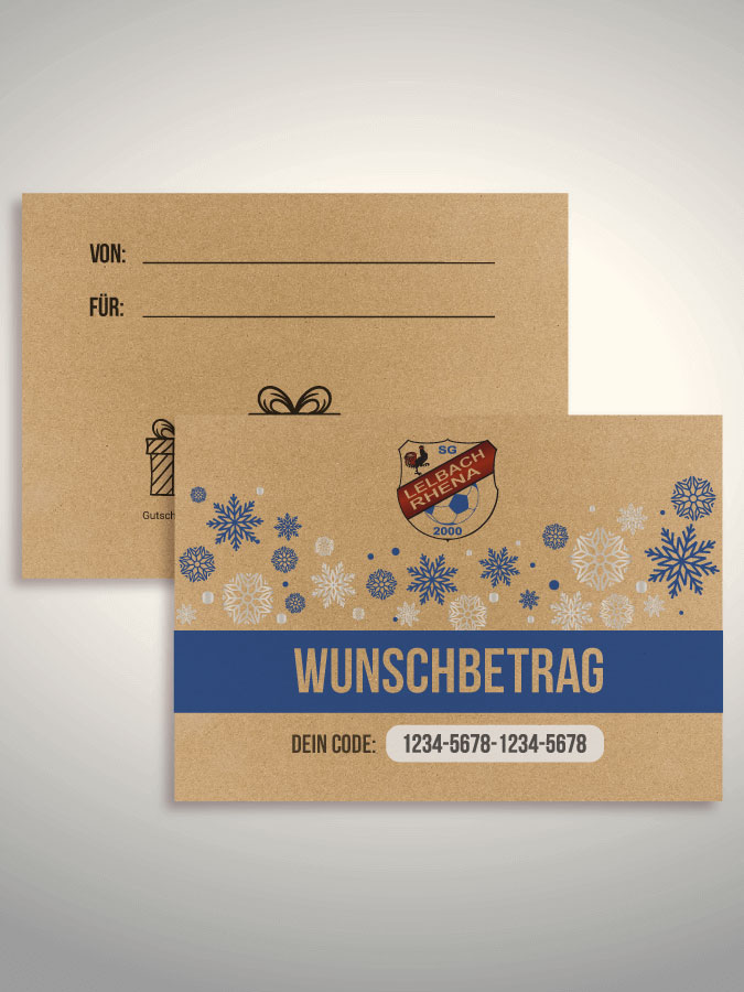 Weihnachtsgutschein per Versand (Kraftpapier)