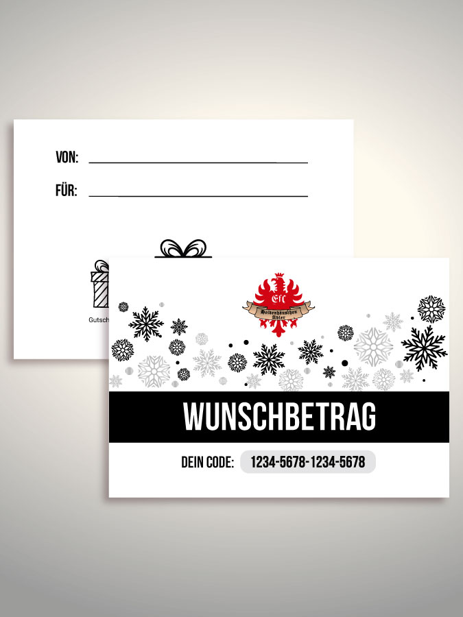 Weihnachtsgutschein per Versand (Weiß)