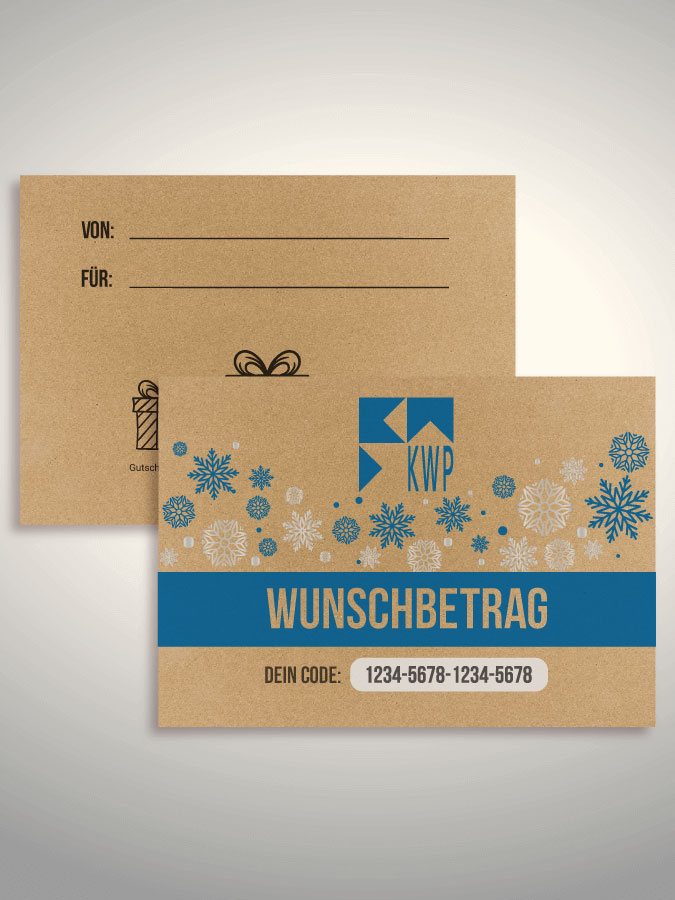 Weihnachtsgutschein per Versand (Kraftpapier)
