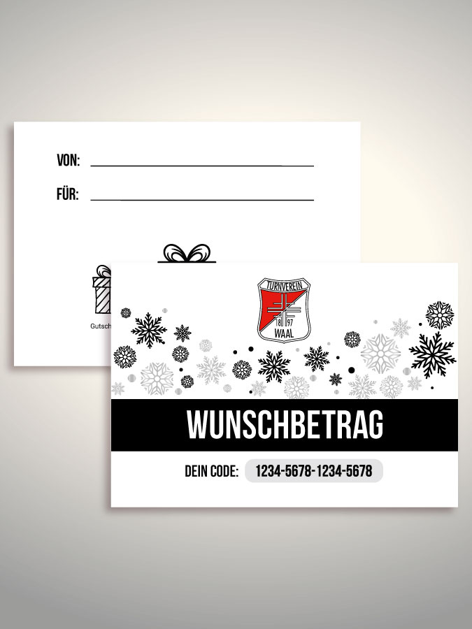 Weihnachtsgutschein per Versand (Weiß)