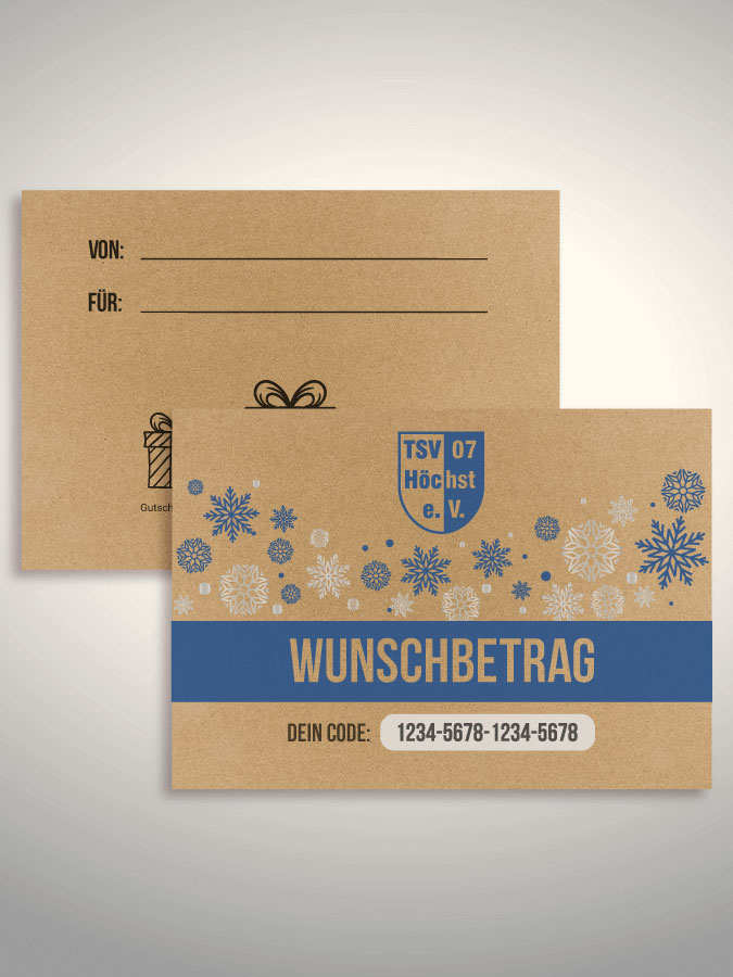 Weihnachtsgutschein per Versand (Kraftpapier)