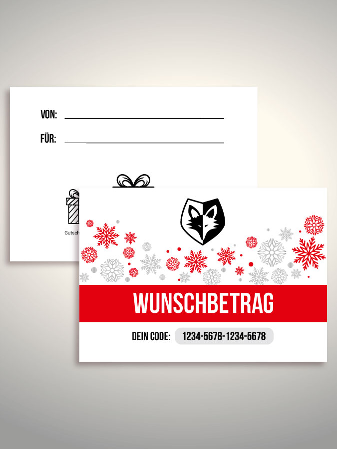Weihnachtsgutschein per Versand (Weiß)