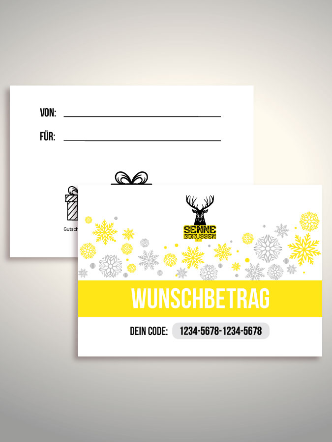 Weihnachtsgutschein per Versand (Weiß)