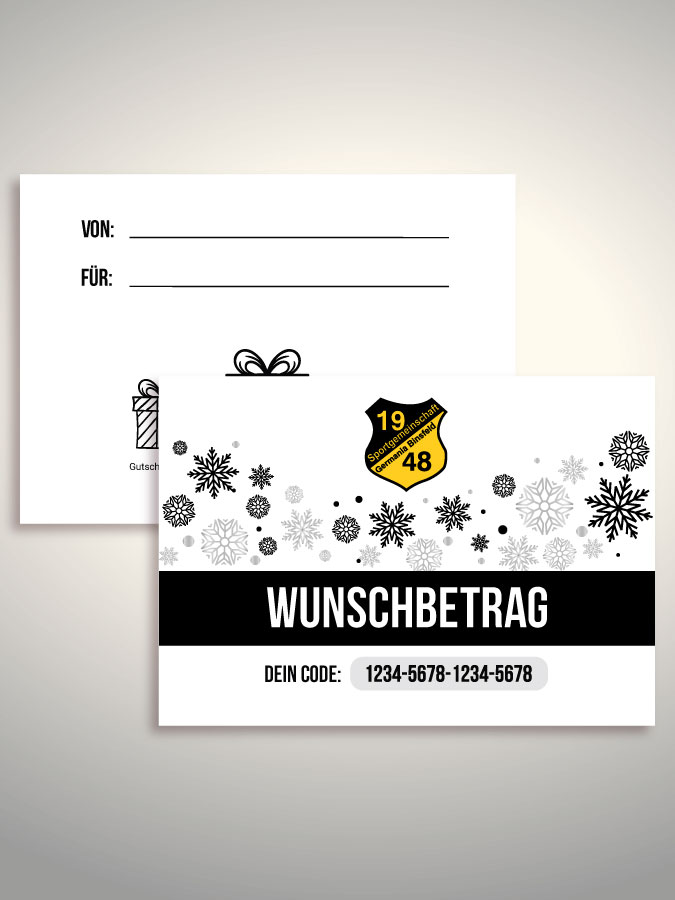 Weihnachtsgutschein per Versand (Weiß)