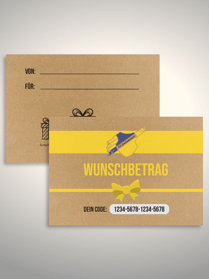 Geschenkgutschein per Versand (Kraftpapier)