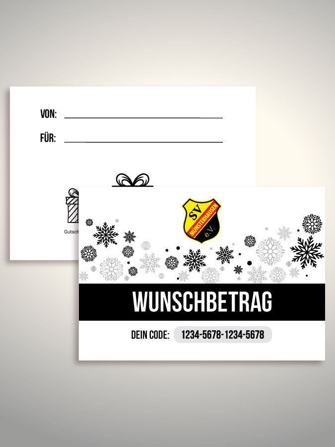 Weihnachtsgutschein per Versand (Weiß)