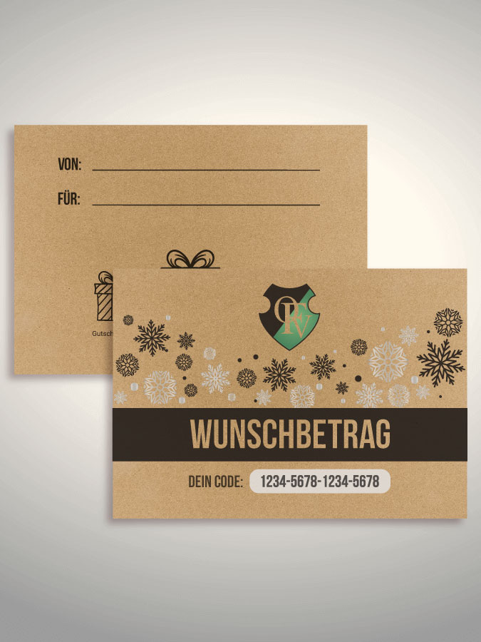 Weihnachtsgutschein per Versand (Kraftpapier)