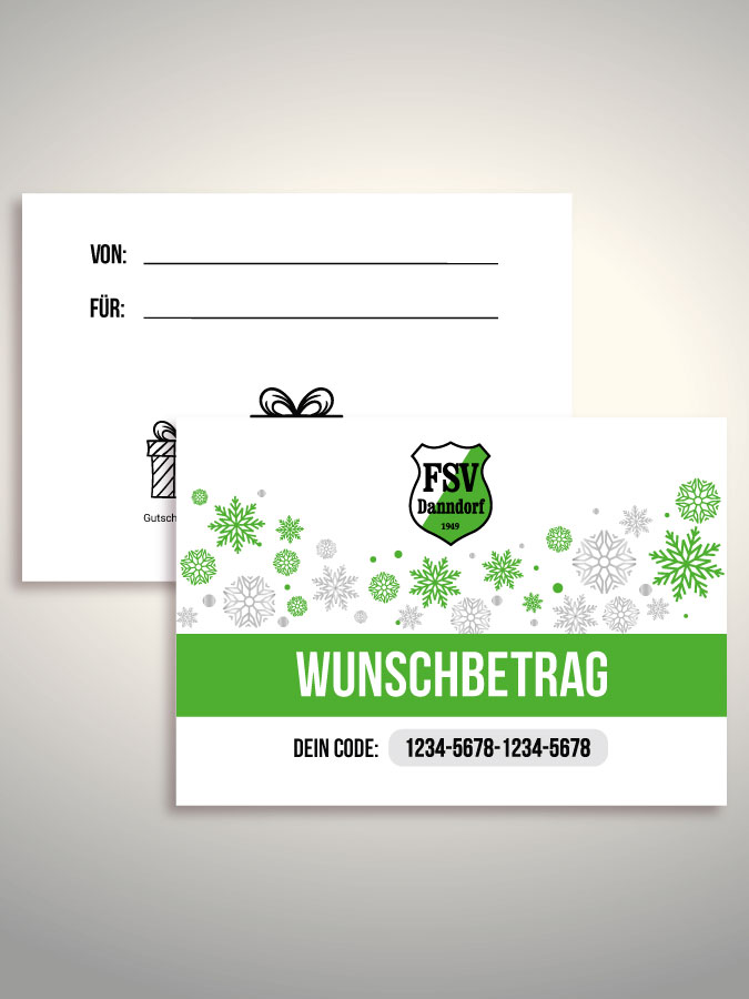 Weihnachtsgutschein per Versand (Weiß)