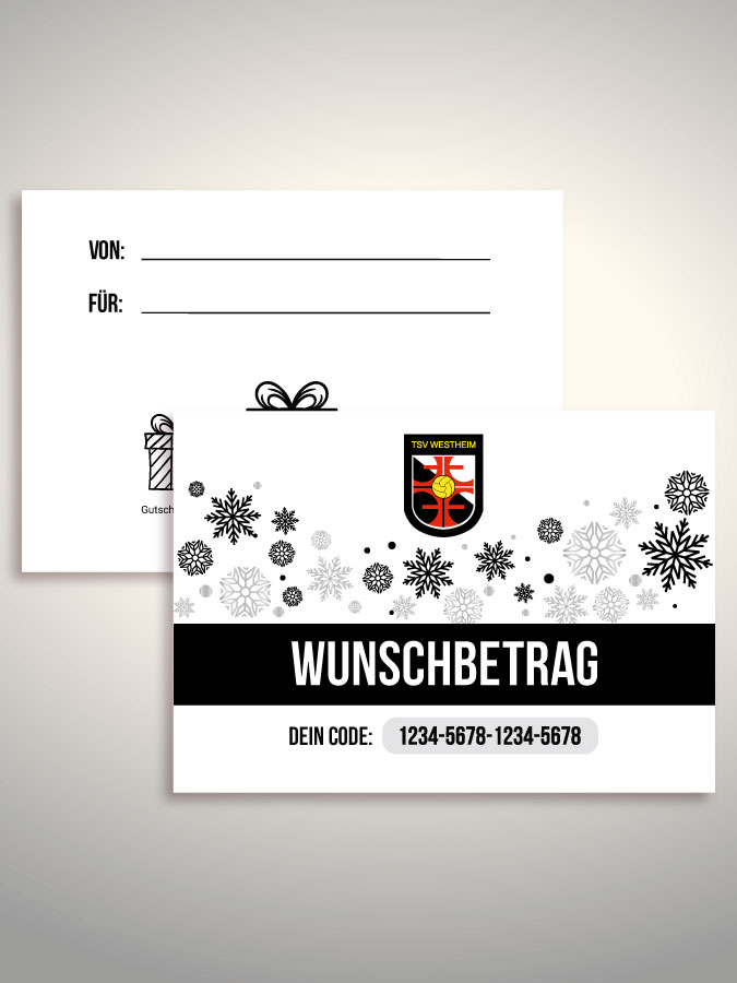 Weihnachtsgutschein per Versand (Weiß)