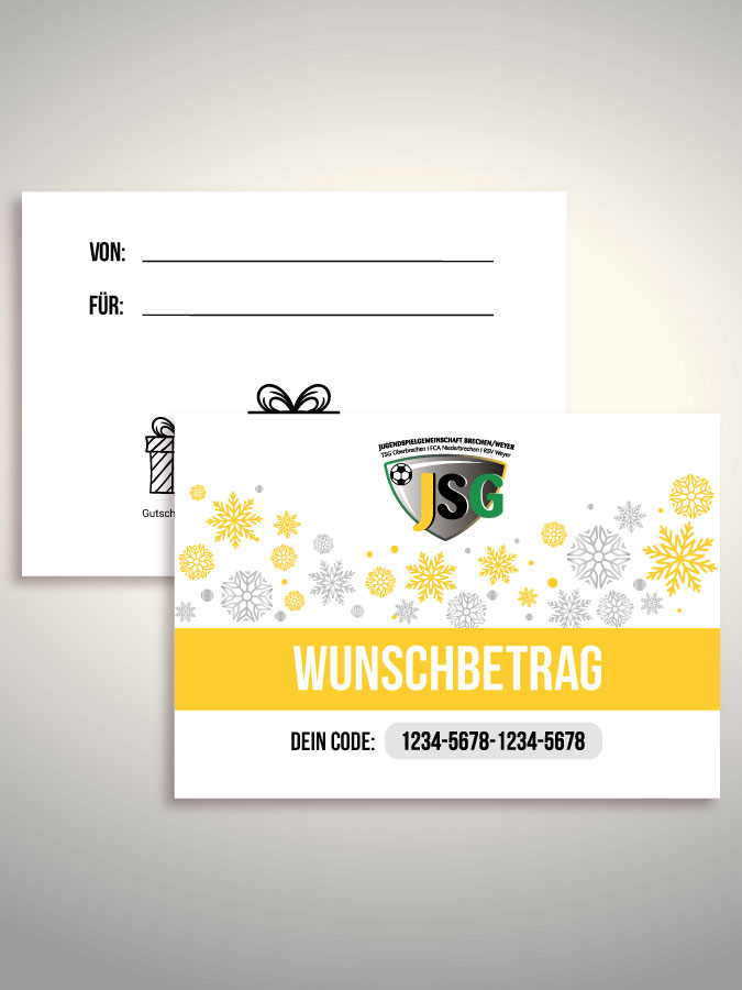 Weihnachtsgutschein per Versand (Weiß)