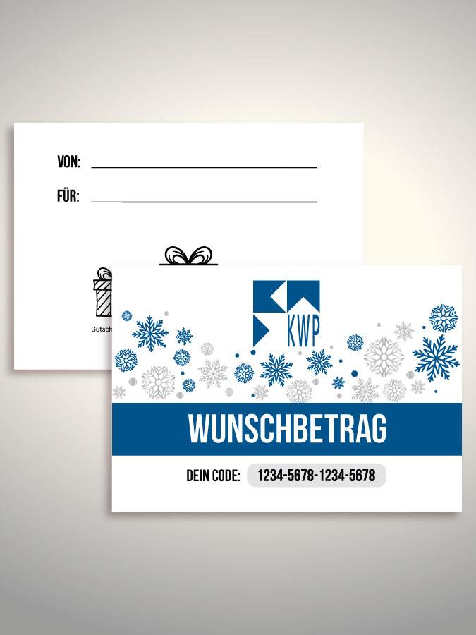 Weihnachtsgutschein per Versand (Weiß)