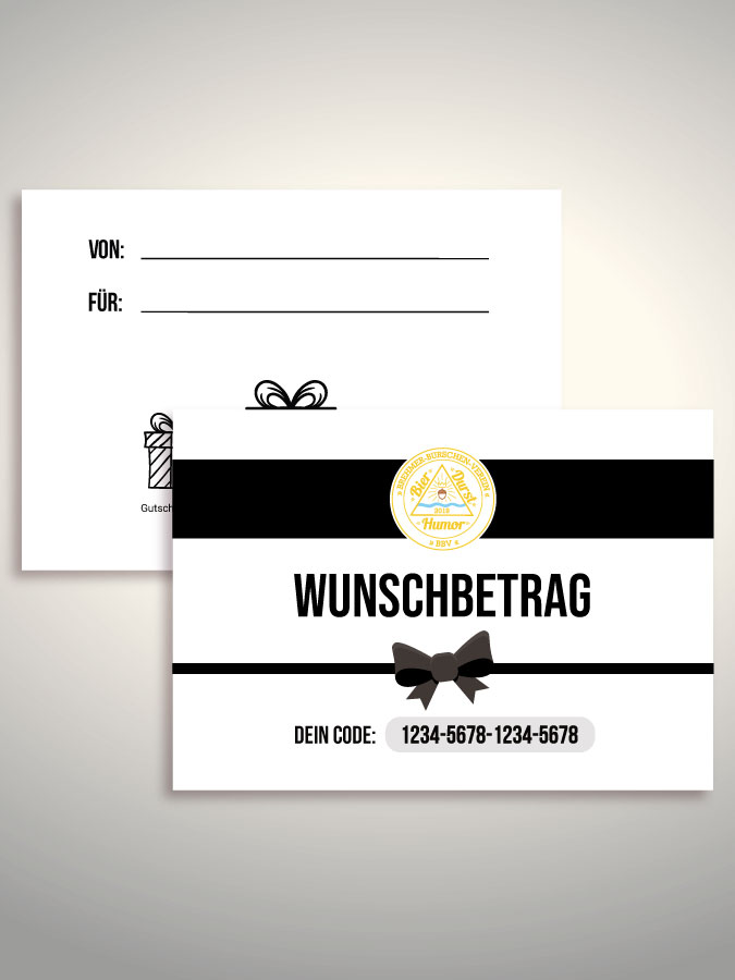 Geschenkgutschein per Versand (Weiß)