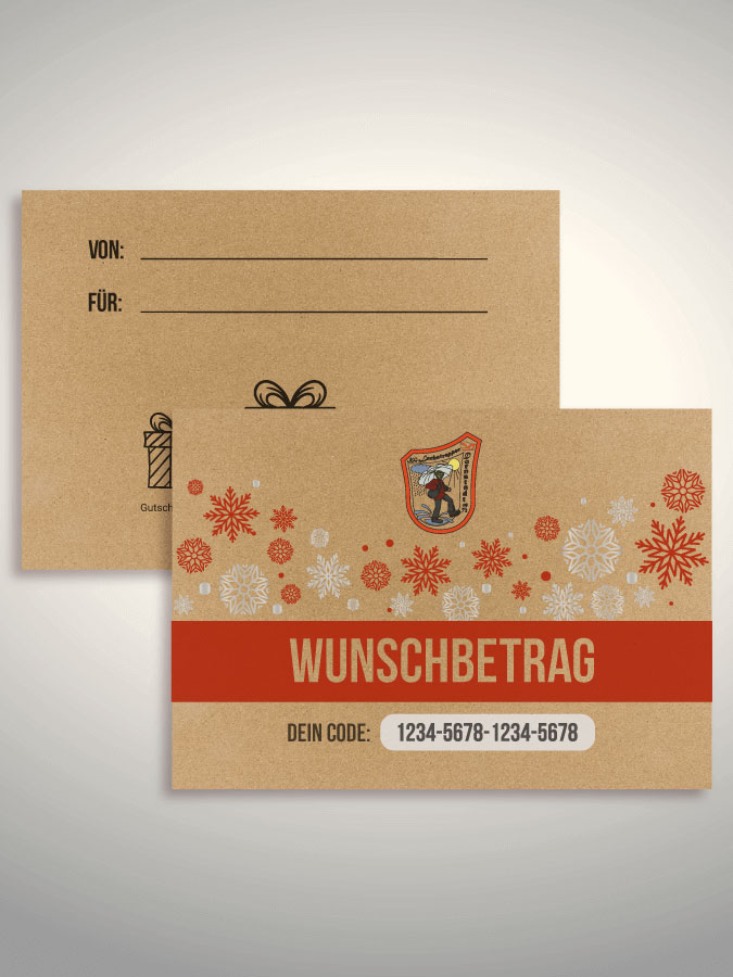 Weihnachtsgutschein per Versand (Kraftpapier)