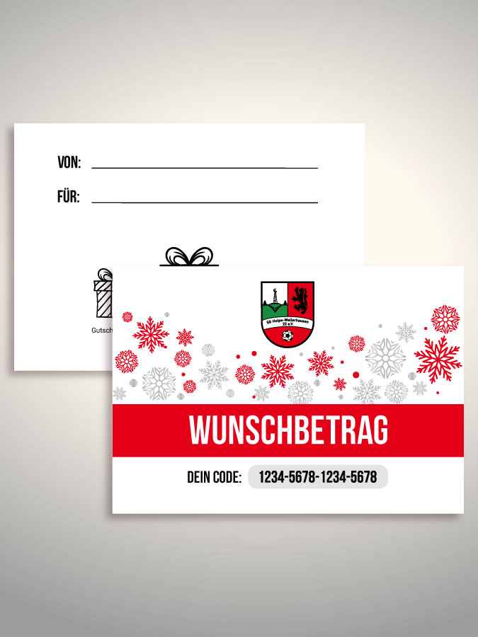 Weihnachtsgutschein per Versand (Weiß)