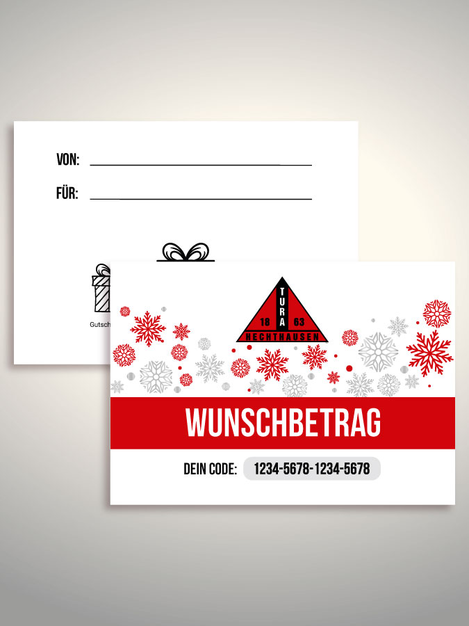 Weihnachtsgutschein per Versand (Weiß)