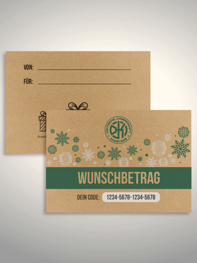 Weihnachtsgutschein per Versand (Kraftpapier)