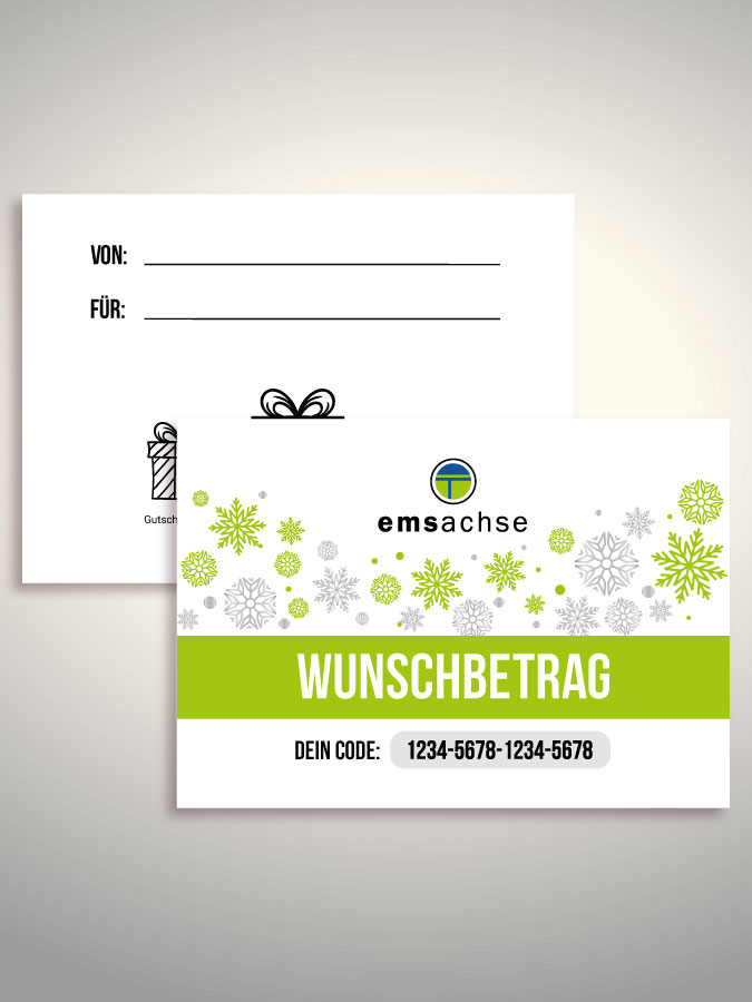 Weihnachtsgutschein per Versand (Weiß)