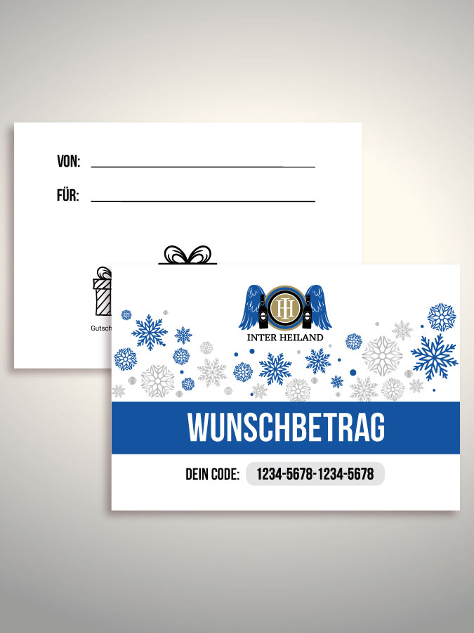 Weihnachtsgutschein per Versand (Weiß)