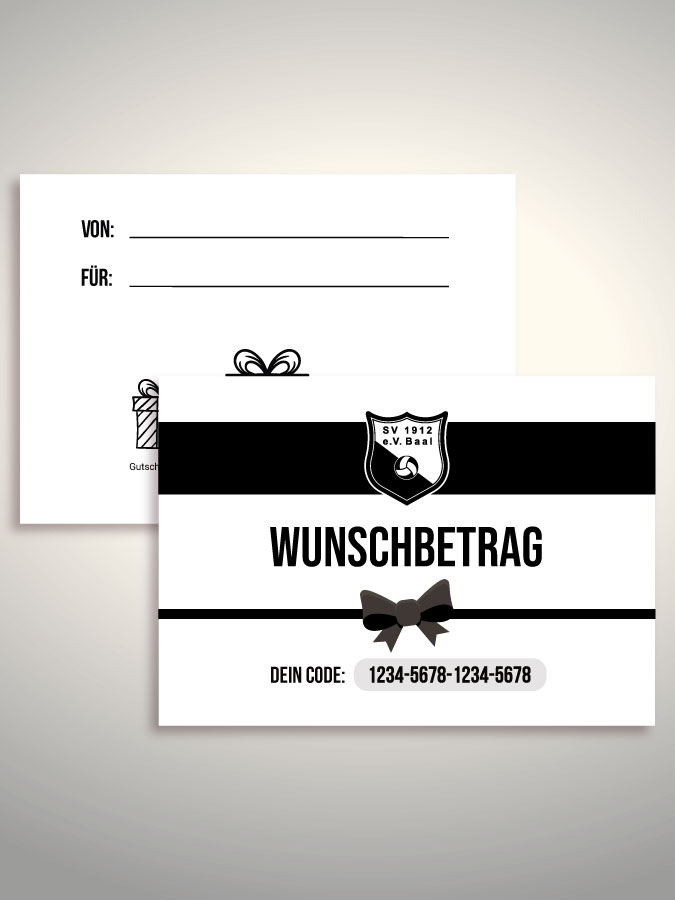 Geschenkgutschein per Versand (Weiß)
