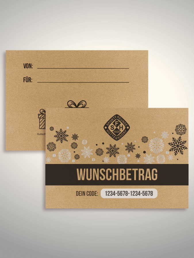 Weihnachtsgutschein per Versand (Kraftpapier)