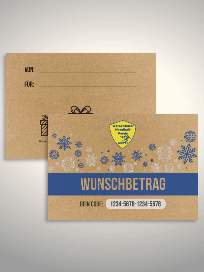 Weihnachtsgutschein per Versand (Kraftpapier)