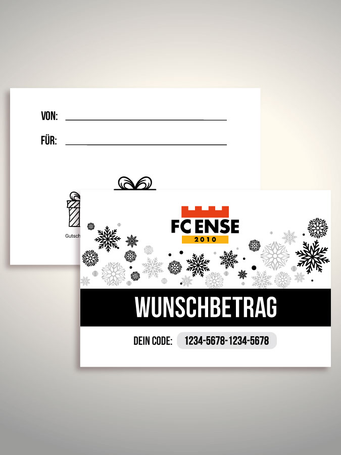 Weihnachtsgutschein per Versand (Weiß)