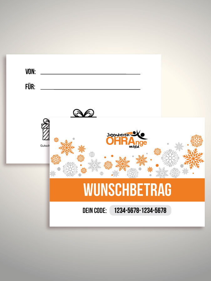 Weihnachtsgutschein per Versand (Weiß)