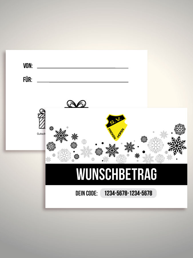 Weihnachtsgutschein per Versand (Weiß)