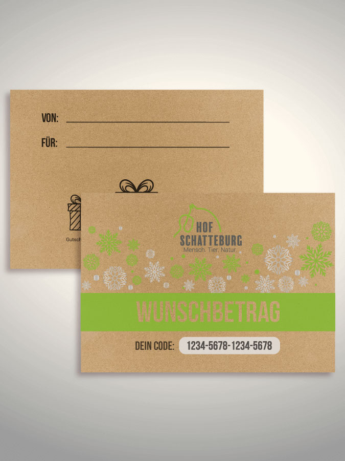 Weihnachtsgutschein per Versand (Kraftpapier)