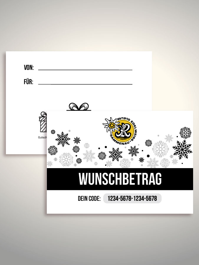 Weihnachtsgutschein per Versand (Weiß)