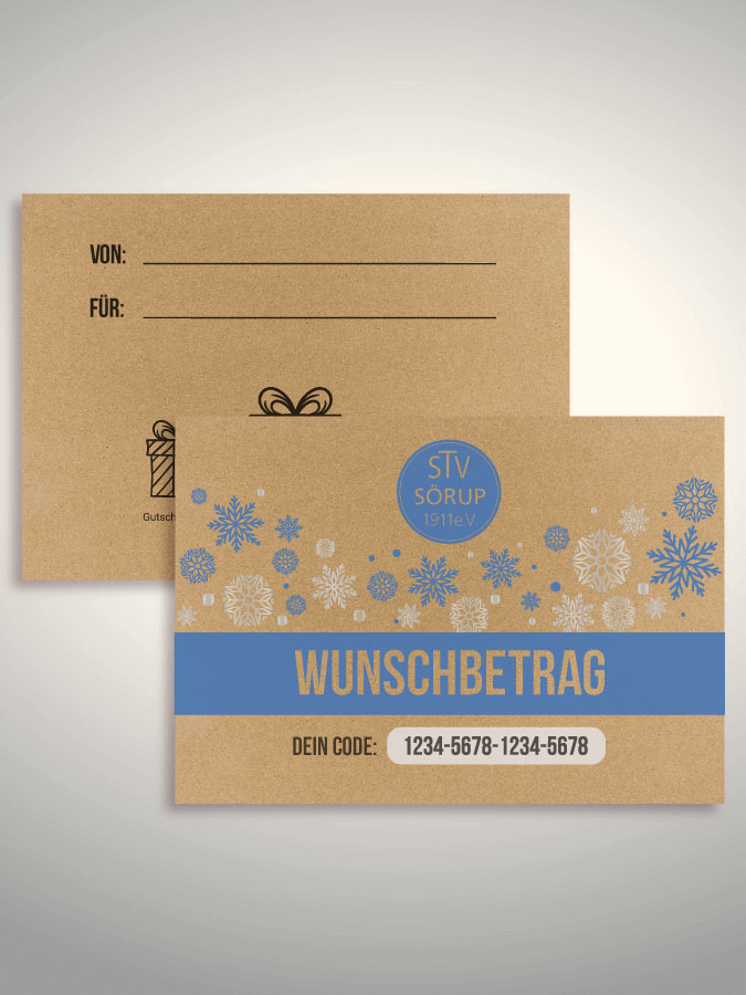 Weihnachtsgutschein per Versand (Kraftpapier)