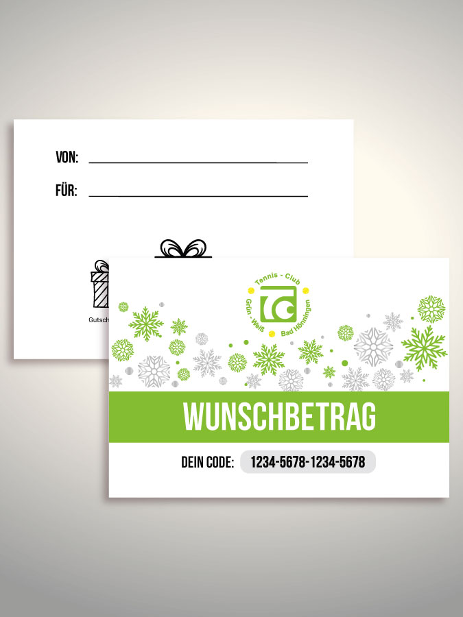 Weihnachtsgutschein per Versand (Weiß)