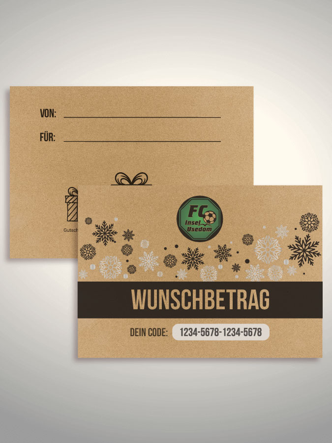 Weihnachtsgutschein per Versand (Kraftpapier)