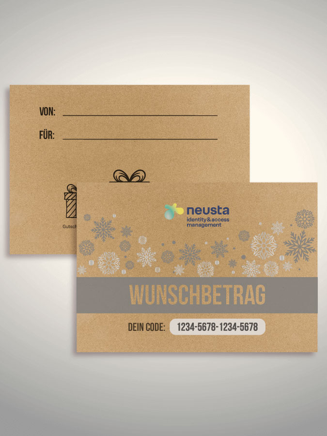 Weihnachtsgutschein per Versand (Kraftpapier)