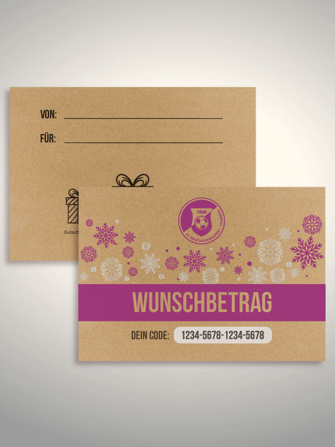 Weihnachtsgutschein per Versand (Kraftpapier)