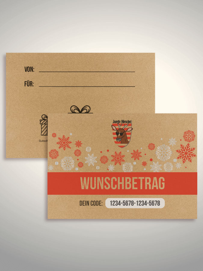 Weihnachtsgutschein per Versand (Kraftpapier)